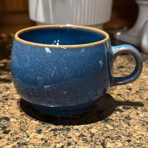 Authentic Denby Vintage Blue Rams Head Stoneware Tea Cup Handmade in England/UK